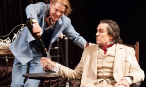 Freddie Fox and Rupert Everet in The Judas Kiss at Hampstead theatre. Photo Manuel Harlan.