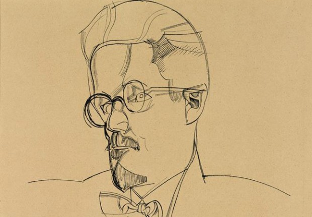 "Does a fellow good a bit of a holiday. I feel a ton better since I landed again in dear dirty Dublin." James Joyce. Image by Wyndham Lewis co. National Gallery of Ireland.