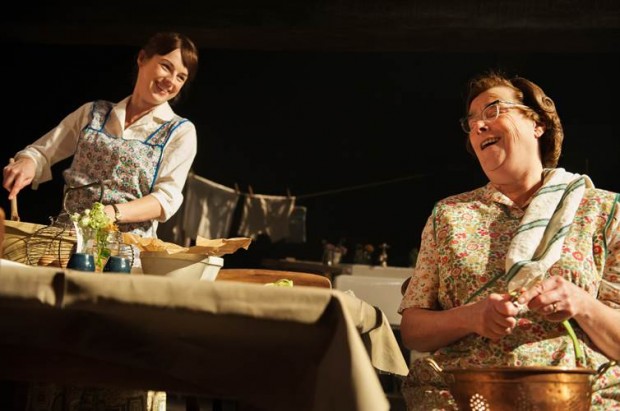 Beatie (Jessica Raine) and Mrs Bryant (Linda Bassett) in the revival of Arnold Wesker's Roots at the Donmar Warehouse. Photo by Stephen Cummiskey.