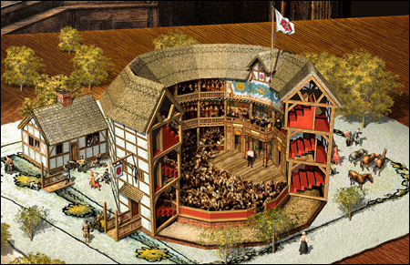 The Rose Theatre in Bankside, one of the earliest Elizabethan theatres