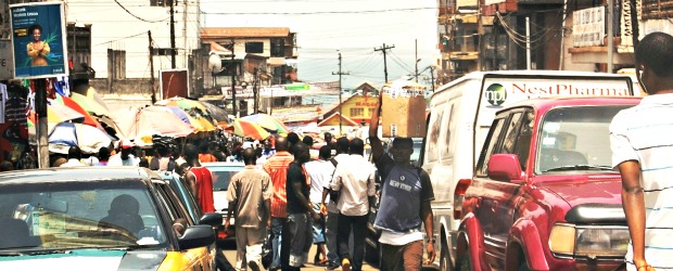 A street in Freetown. Photo by George Tregson Roberts