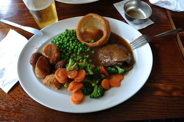 A typical British roast dinner. Flickr photo courtesy of Francisco Antunes via a Creative Commons BY-SA licence 2.0. 