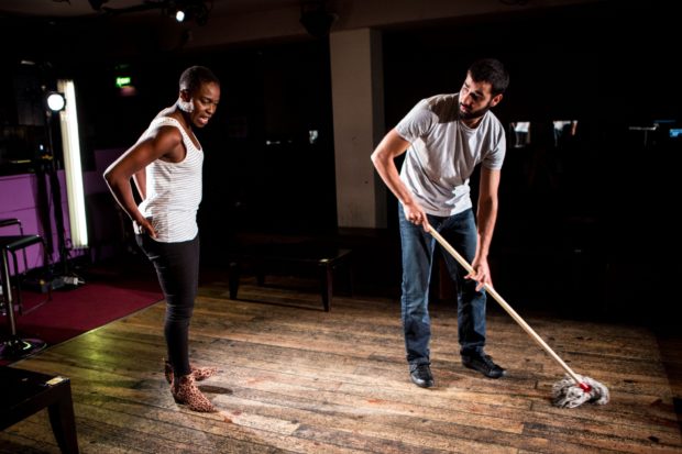 Waj Ali and Rakie Ayola in Barney Norris's The Rest of Your Life, staged at Bar FM, Uxbridge Road.
