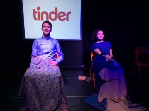 The Tinder Game, one half of Michelle Sewell's diptych Love, Sex and Apps at the Bread and Roses Theatre. Photo courtesy of Lydia Parker.