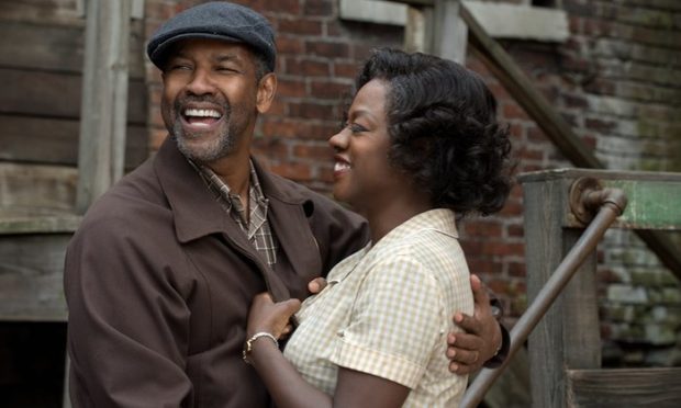 Denzel Washington and Viola Davis in Fences, Washington's faithful screen adaptation of the play by August Wilson. Photo courtesy of David Lee/Paramount Pictures.
