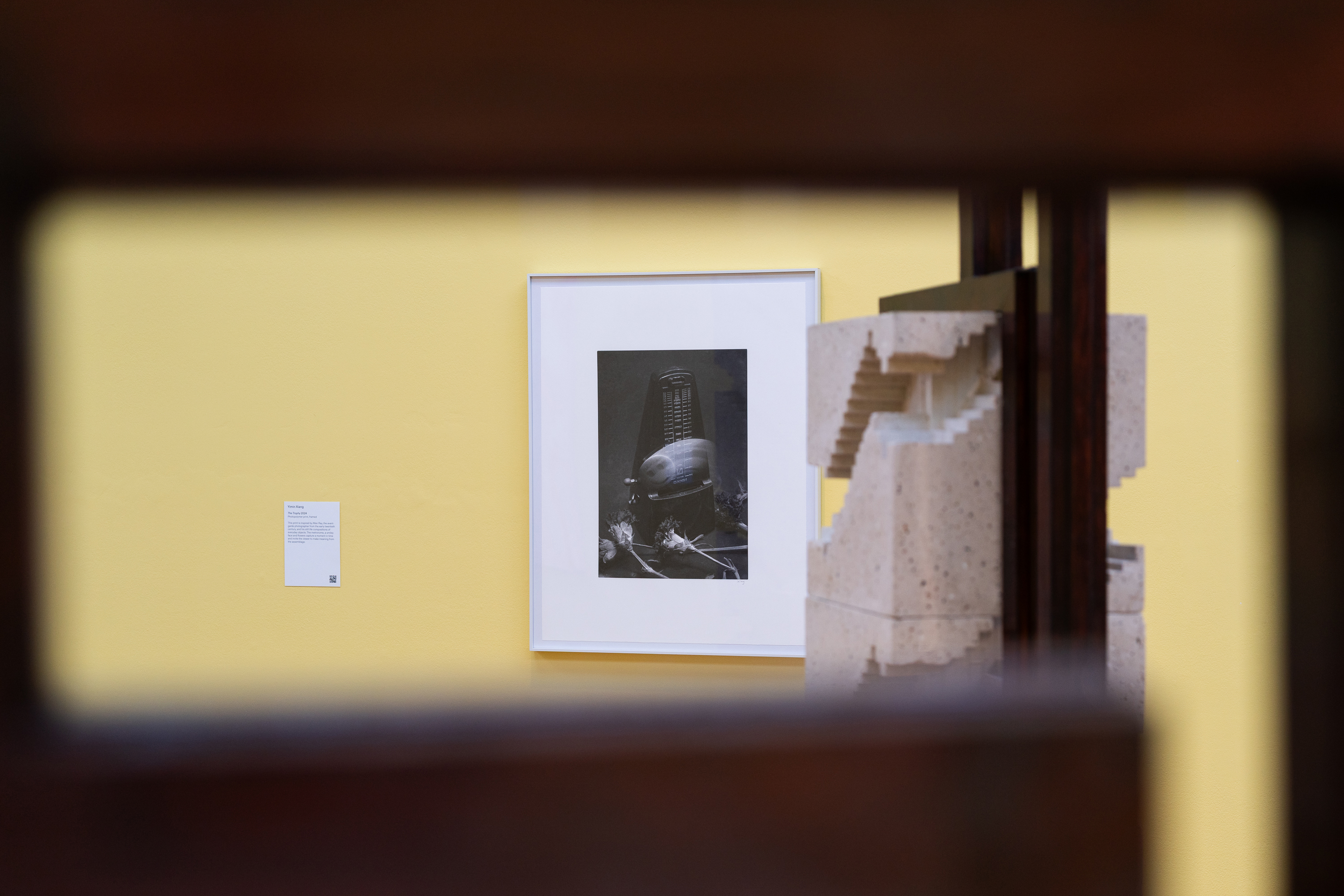 Framed installation view of The Trophy at New Contemporaries, MIMA, 2026
